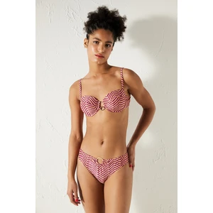 Aurora Çizgi Desenli Straplez Balenli Bikini Üstü