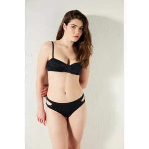 Basic Kesik Detaylı Siyah Bikini Altı