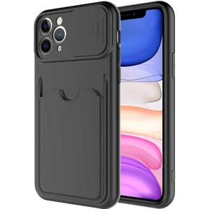 Apple iPhone 11 Pro Max Kamera Korumalı Kartlık Detaylı Silikon Kılıf Kartix Kapak
