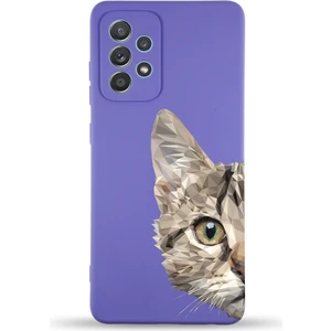 Printify Samsung Galaxy A23 Uyumlu Lansman Kılıf Catface Tasarımlı Içi Kadife Kapak