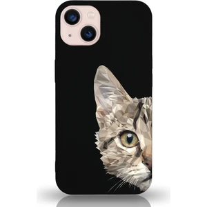 Printify Apple iPhone 13 Uyumlu Lansman Kılıf Catface Tasarımlı Içi Kadife Kapak