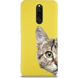 Printify Xiaomi Redmi 8 Uyumlu Lansman Kılıf Catface Tasarımlı Içi Kadife Kapak