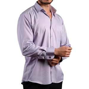 Lila Rahat Kesim Micro Kumaş Kol Düğmeli Regular Fit Erkek Gömlek - 190-3