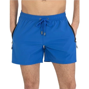 Miami Beach Saks Likralı Esnek Kumaş Su Itici Özellikli Düz Renk Erkek Plaj Deniz Şort Mayo - 2201-SAKS