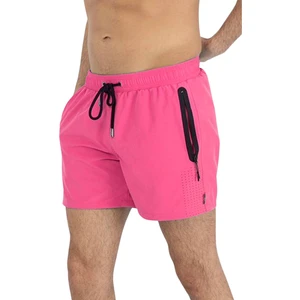 Miami Beach Pembe Likralı Esnek Kumaş Su Itici Özellikli Düz Renk Erkek Plaj Deniz Şort Mayo - 2201-PEMBE