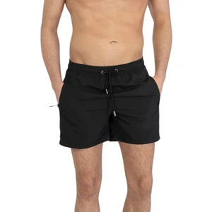 Miami Beach Siyah Büyük Beden Su Itici Özellikli Düz Renk Basic Erkek Plaj Deniz Şort Mayo - 2204-SIYAH