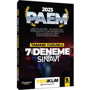 Yediiklim Yayınları 2023 Paem Sınavlarına Hazırlık Tamamı Çözümlü 7 Deneme Sınavı