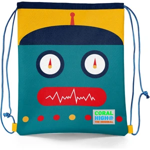 Coral High Kids Lacivert Çivit Robot Desenli Ipli Büzgülü Sırt Çantası 22459