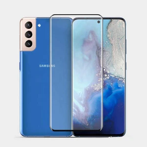 Samsung Galaxy S21 Plus ile Uyumlu Şeffaf Esnek Kavisli Ekranı Tam Kaplayan Pet Ekran Koruyucu