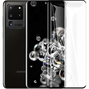 Samsung Galaxy S20 Ultra ile Uyumlu Şeffaf Esnek Kavisli Ekranı Tam Kaplayan Pet Ekran Koruyucu