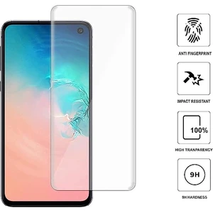 Samsung Galaxy S10 ile Uyumlu Şeffaf Esnek Kavisli Ekranı Tam Kaplayan Pet Ekran Koruyucu