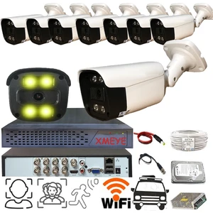 8 Kameralı 1080P Araç Yüz ve İnsan Tanımalı Hareket Algılayan 5 Mp Lens Gece Renkli Gösteren Metal Kasa Güvenlik Kamerası Seti BS2404W