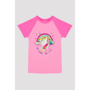 Kız Çocuk Unicorn Desenli Uv Üst Mayo