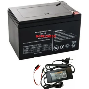 12 Volt 12 Amper Şarj Edilebilir Akü Pil + Şarj Cihazı Adaptör Birlikte