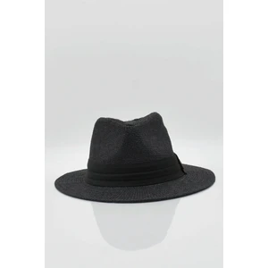 Erkek Hasır Plaj Şapkası Yazlık Fötr - Siyah