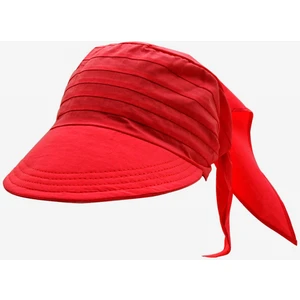 Kadın Safari Bağlamalı Eşarp Siperli Bandana Plaj Şapkası Kırmızı