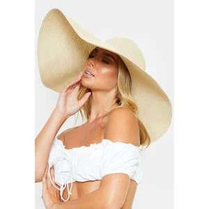 Kadın Oversize Büyük Hasır Şapka Naturel Plaj Şapkası