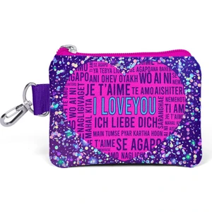 Coral High Kids Mor Mavi Pembe Kalp Desenli Bozuk Para Çantası 21840