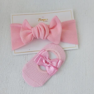 Pempem Bandana Kız Bebek Bandana Çorap Takim