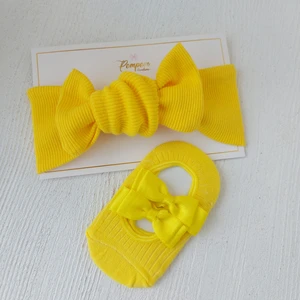 Pempem Bandana Kız Bebek Bandana Çorap Takim