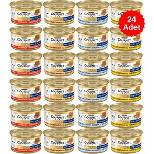 Gourmet Gold Karışık Kıyılmış Kedi Konserve Maması 85 gr 24 Adet