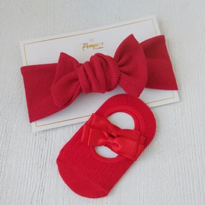 Pempem Bandana Kız Bebek Bandana Çorap Takim