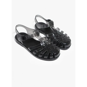 Nişantaşı Shoes Anderline Şeffaf Siyah Kemer Detay Kadın Sandalet