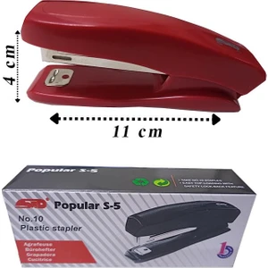 Zımba Makinesi Kırmızı S-5 Stapler No:10 1 Adet Küçük Zımba Makinası 10-15 Sayfa Ofis Büro Okul Öğrenci Küçük Boy