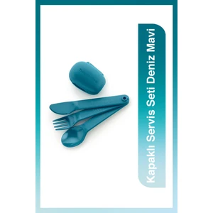 Kapaklı Servis Seti Deniz Mavi