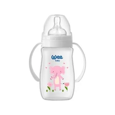 Wee Baby Safari Kulplu Biberon 250 ml Pembe