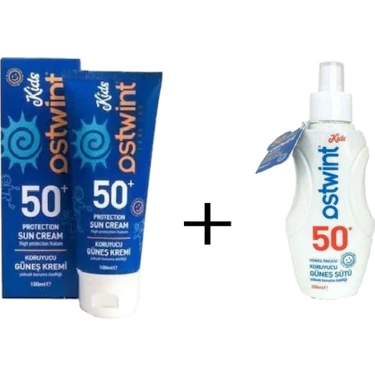 Ostwint Güneş Kremi 100 ml 50 + Çocuk Güneş Sütü Spf 50+ 200