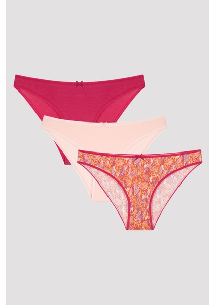 Açık Renkli Snake 3Lü Slip Külot