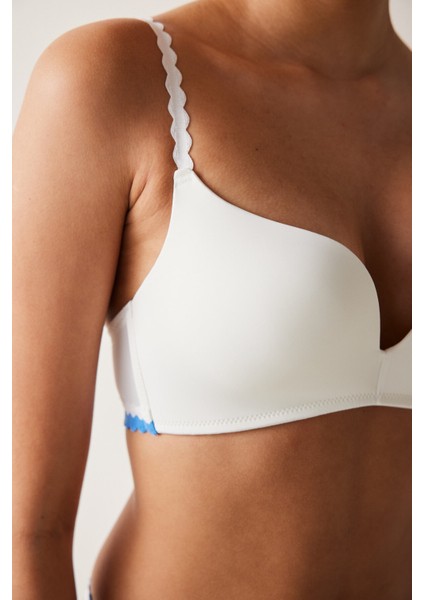 Dekolte Push Up Ekru Sütyen