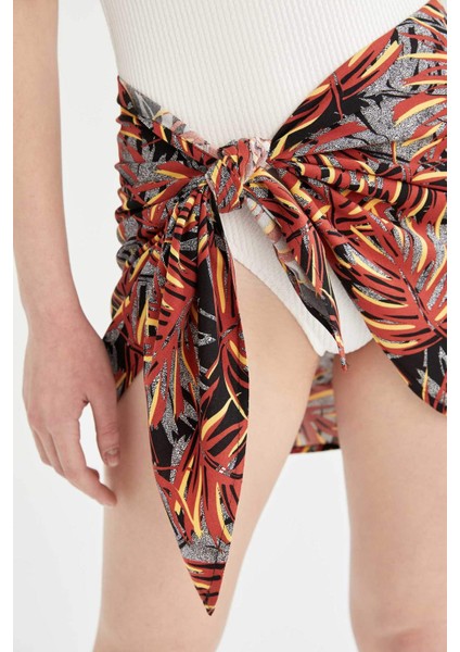 Regular Fit Baskılı Viskon Plaj Kıyafeti U3855AZ21SM modelleri