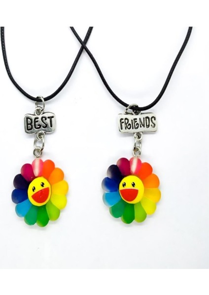 Favoriconsept - Renkli Papatya Best Friends Kolye