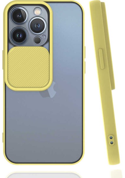 Apple iPhone 13 Pro Kapaklı Kamera Koruyuculu Silikon Kılıf Lensi Kapak