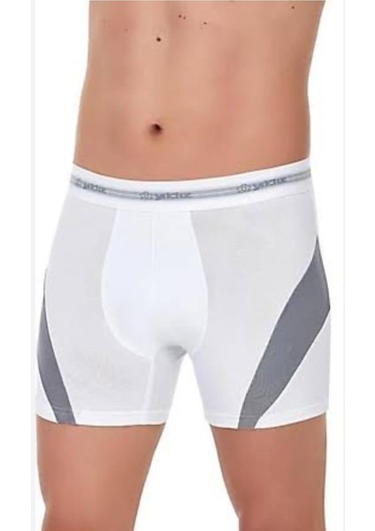 115 Erkek Beyaz Comfort Modal Boxer Tekli