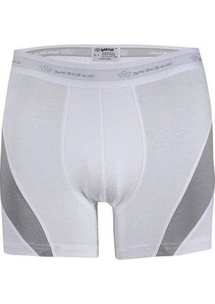 115 Erkek Beyaz Comfort Modal Boxer Tekli