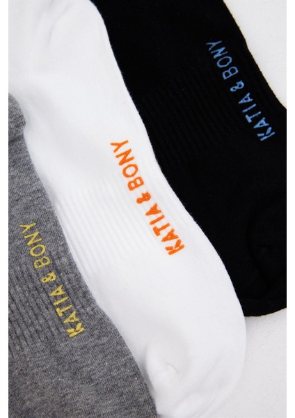 3'lü Paket Golf Unisex Step Çorap Siyah/beyaz/gri fiyatları