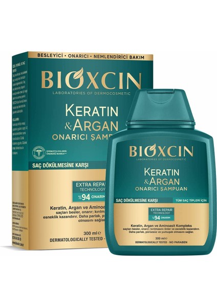 Keratin & Argan Onarıcı Şampuan 300 Ml - Yıpranmış Ve Hasar Görmüş Saçlar