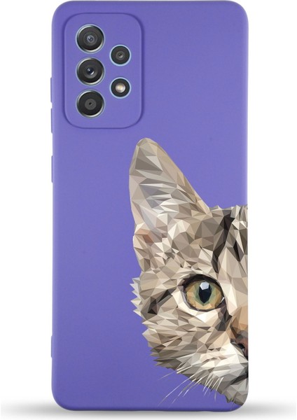 Samsung Galaxy A23 Uyumlu Lansman Kılıf Catface Tasarımlı Içi Kadife Kapak
