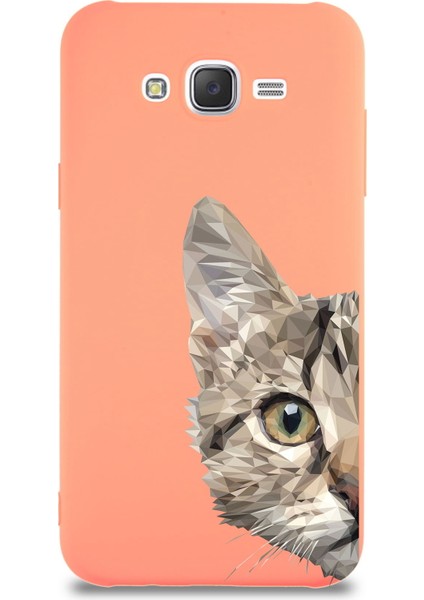 Samsung Galaxy J7 Core Uyumlu Lansman Kılıf Catface Tasarımlı Içi Kadife Kapak