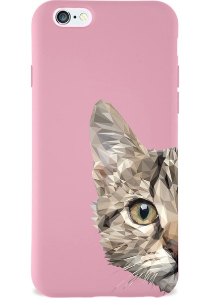 Apple iPhone 6s Plus Uyumlu Lansman Kılıf Catface Tasarımlı Içi Kadife Kapak