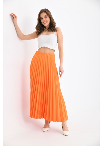 Kadın Plise Etek Orange 30390 fiyatları