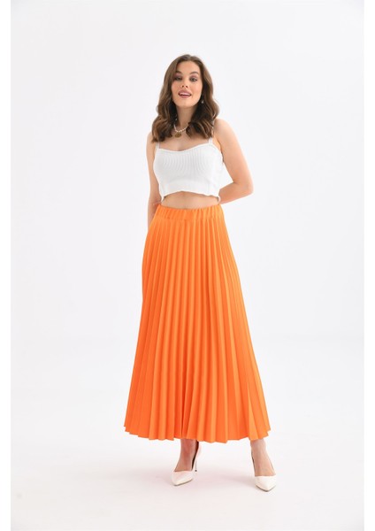 Kadın Plise Etek Orange 30390 indirimleri