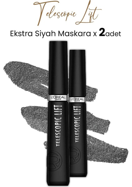 Loreal Paris Telescopic Lift Maskara Ekstra Siyah X 2 Adet