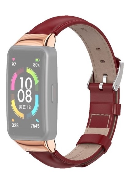 Huawei Band 6 / Honor Band 6 Için Deri Kordon (Yurt Dışından)