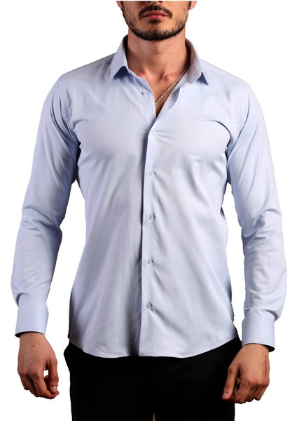 Mavi Ekstra Dar Kesim Likralı Esnek Micro Kumaş Kol Düğmeli Slim Fit Erkek Gömlek - 195-4