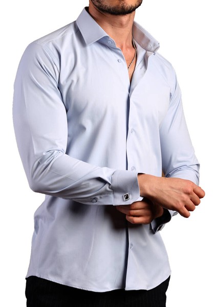 Mavi Ekstra Dar Kesim Likralı Esnek Micro Kumaş Kol Düğmeli Slim Fit Erkek Gömlek - 195-4 modelleri