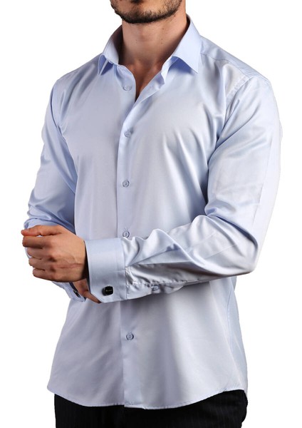 Mavi 8 Drop Ekstra Uzun Kol Dar Kesim Micro Kumaş Kol Düğmeli Slim Fit Erkek Gömlek - 197-4
